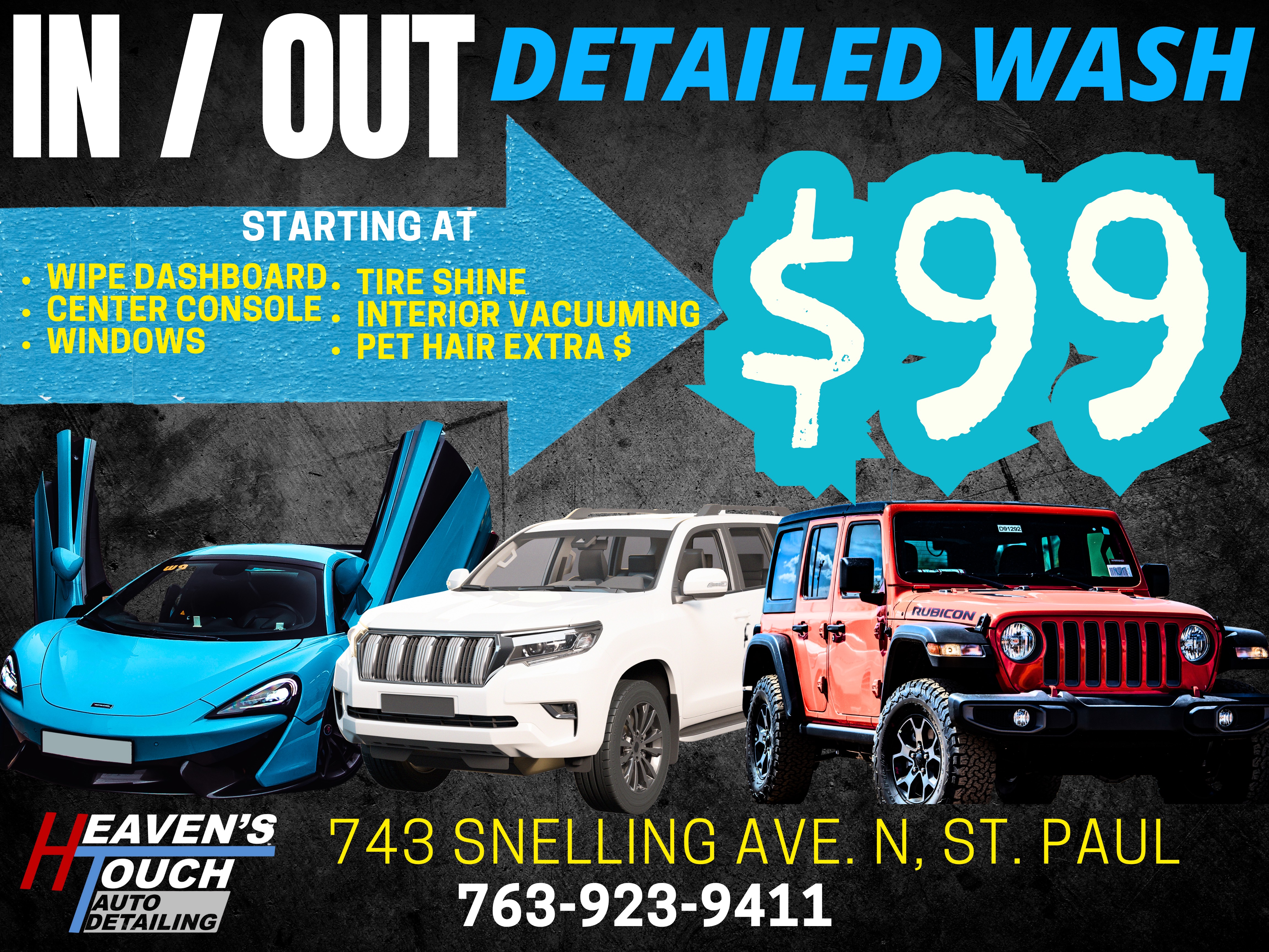 Professional Hand Car Wash $99 Special - Heaven's Touch Auto Detailing Service